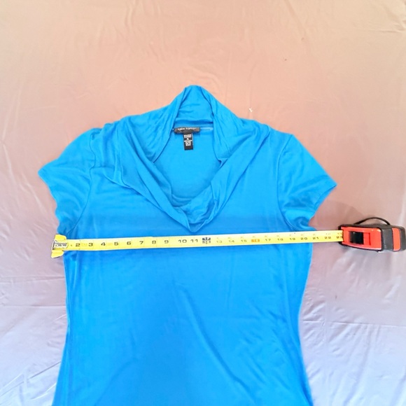 Cable & Gauge Blue Short Sleeve Cowl Neck Top Size XL - Picture 5 of 9